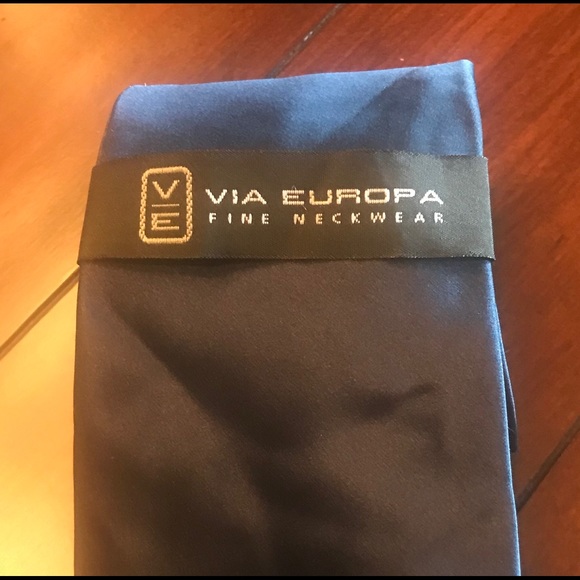 NWT Men’s Navy Blue Silk Tie - Picture 2 of 4